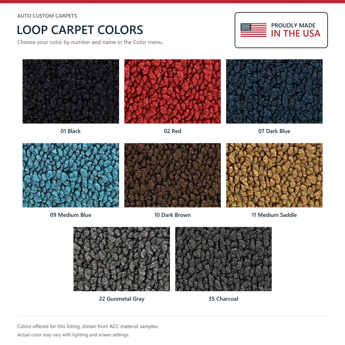 1957-1960 Ford F-100 Reg Cab 2WD w/o Gas Tank in Cab Low Tunnel Loop Replacement Carpet Kit - 1-Piece - product details image