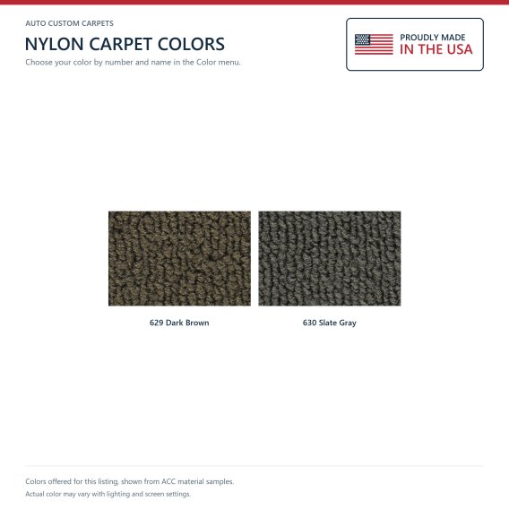 ACC Nylon color options for this listing - Proudly Made in the USA
