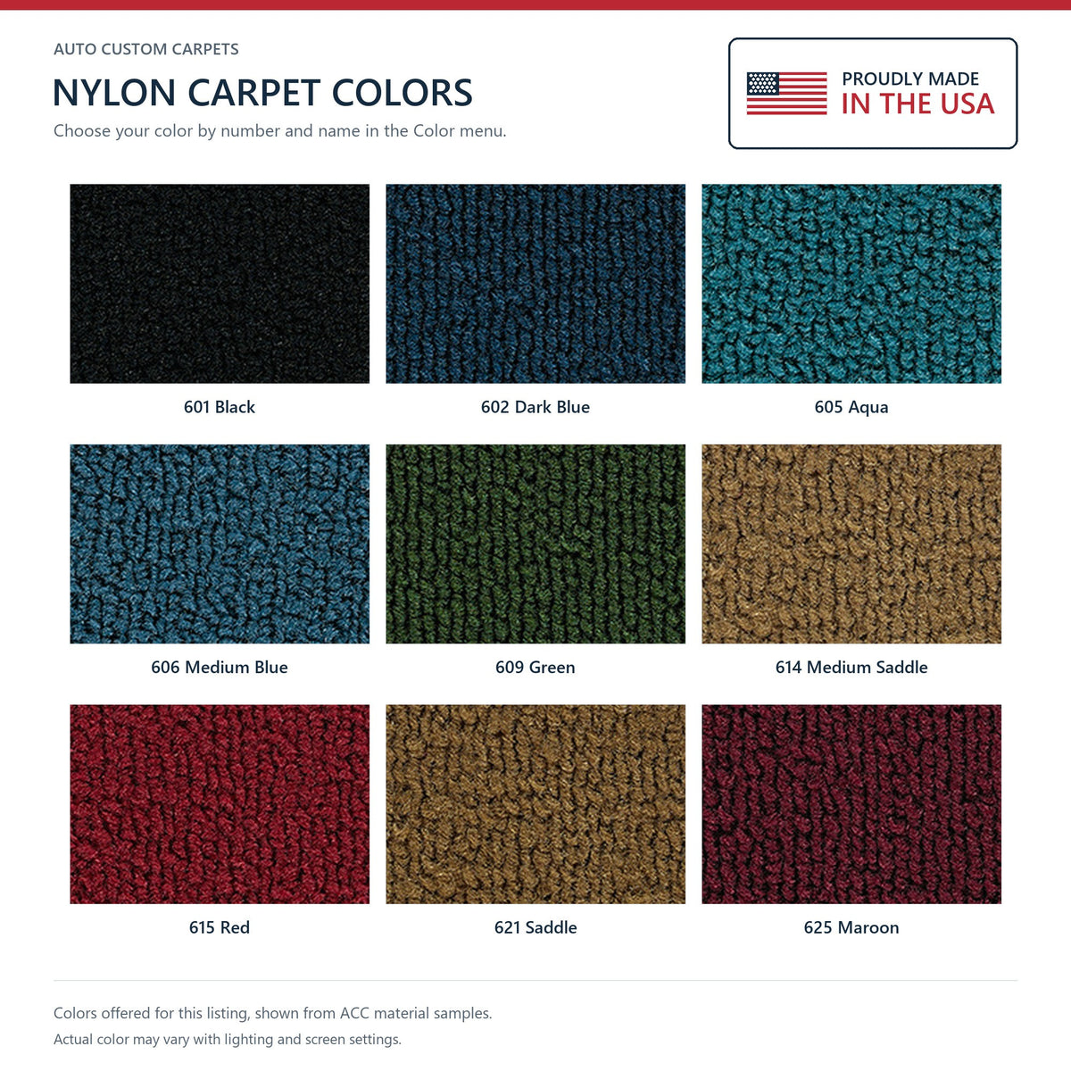 1964 Ford Mustang Coupe with Shifter Hole Nylon Molded Replacement Carpet Kit - 2-Piece - product details image 9