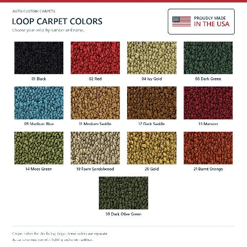 1968-1973 Plymouth Road Runner 4spd Loop Floor Mats with Embroidered Logo Choices - 4-Piece - product details image 8