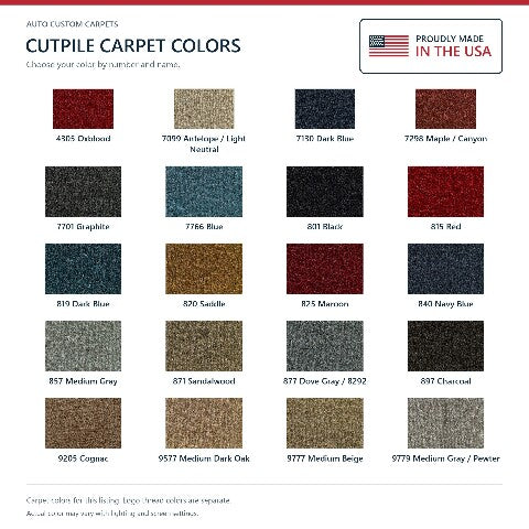 1988-1999 GMC C1500 Ext Cab Cutpile Floor Mats with Embroidered Logo Choices - 2-Piece - product details image 7