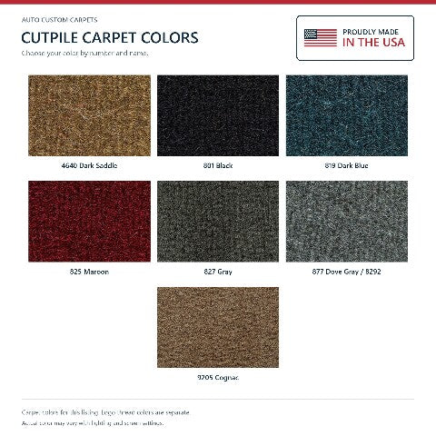 1992-93 Cadillac DeVille 4DR Sedan FWD Cutpile Floor Mats with Embroidered Logo Choices - 4-Piece - product details image 6