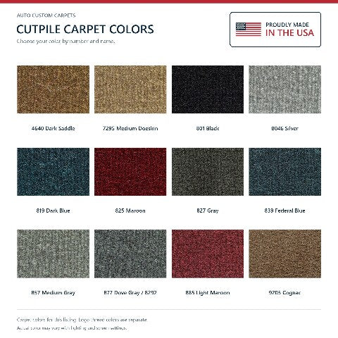 1987-1992 Cadillac Brougham RWD Cutpile Floor Mats with Embroidered Logo Choices - 4-Piece - product details image 7
