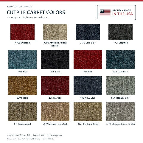 1992-1999 GMC C1500 Column Shift Cutpile Floor Mat Embroidered Logos Front - 1-Piece - product details image 7