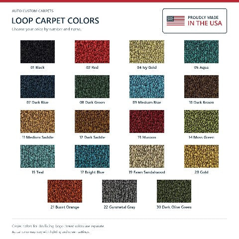 1963-1973 Dodge Dart Loop Floor Mats with Embroidered Logo Choices - 4-Piece - product details image 10