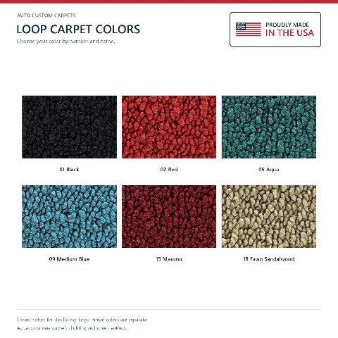 1965 Dodge Coronet 2DR 4spd Loop Floor Mats with Embroidered Logo Choices - 4-Piece - product details image 8