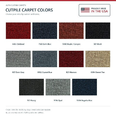 1988-1996 Ford F-150 Ext Cab Cutpile Floor Mats with Embroidered Logo Choices - 2-Piece - product details image 9