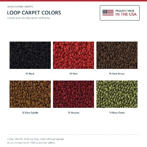 1965-1972 Jeep J-100 Loop Floor Mats with Embroidered Logo Choices - 2-Piece - product details image 6