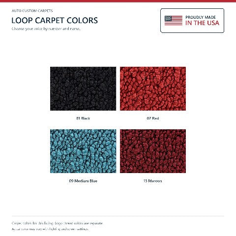 1973 Pontiac Grand Prix Loop Floor Mats with Embroidered Logo Choices - 4-Piece - product details image 6