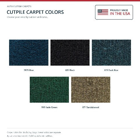 1974 Dodge D100 Cutpile Floor Mats with Embroidered Logo Choices - 2-Piece - product details image 8