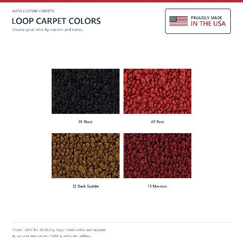 1965-1972 Jeep J-2500 Loop Floor Mats with Embroidered Logo Choices - 2-Piece - product details image 6
