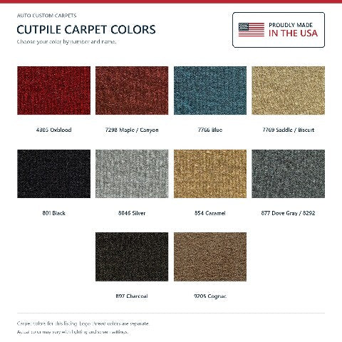 1987-1991 Chevy Blazer Cutpile Floor Mats with Embroidered Logo Choices - 4-Piece - product details image 7