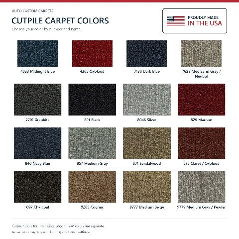 1988-1998 Chevy C3500 Col Shift Cutpile Floor Mat Embroidered Logos Front - 1-Piece - product details image 7