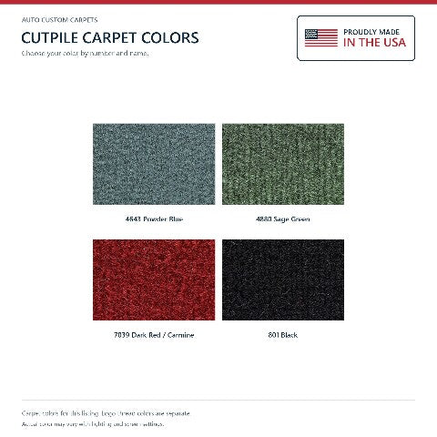 1977-1978 Pontiac Grand Safari Cutpile Floor Mats with Embroidered Logo Choices - 4-Piece - product details image 6