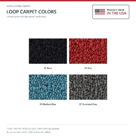1962-1964 Plymouth Savoy 4spd Loop Floor Mats with Embroidered Logo Choices - 4-Piece - product details image 7