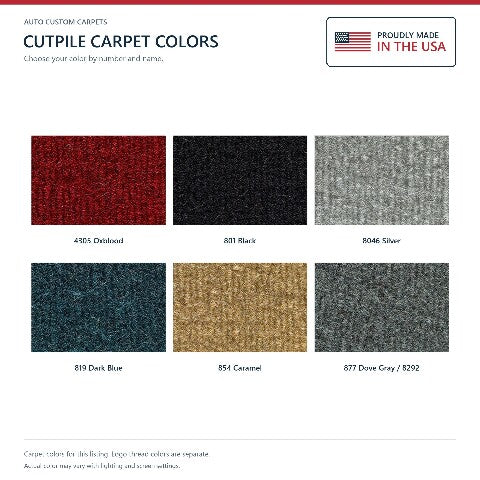 1980-1982 Plymouth TC3 Cutpile Floor Mats with Embroidered Logo Choices Front - 2-Piece - product details image 7