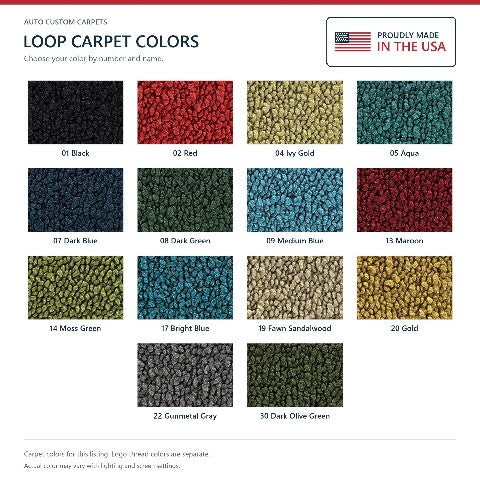 1967-1970 Chrysler Imperial Loop Floor Mats with Embroidered Logo Choices - 4-Piece - product details image 6