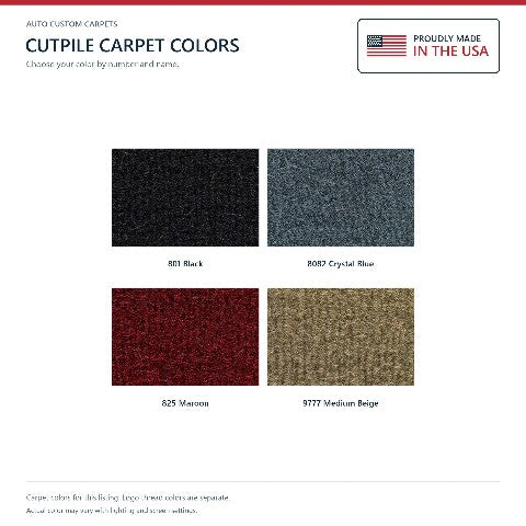 1989-1990 Chrysler New Yorker Cutpile Floor Mats with Embroidered Logo Choices - 4-Piece - product details image 6