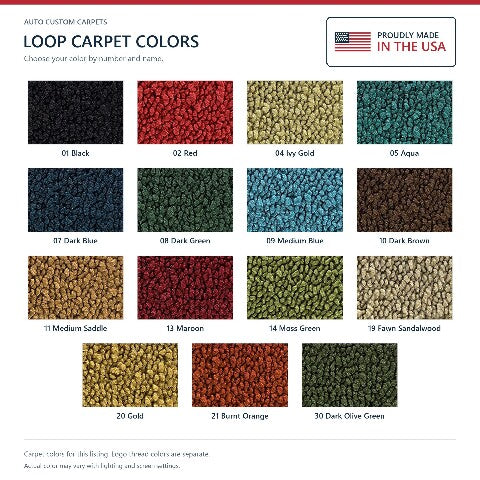 1966-1970 Plymouth Satellite Auto Loop Floor Mats with Embroidered Logo Choices - 4-Piece - product details image 8