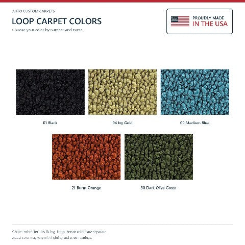 1970 Plymouth Superbird Loop Floor Mats with Embroidered Logo Choices - 4-Piece - product details image 7