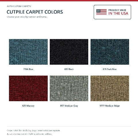1981-1982 Ford Granada Cutpile Floor Mats with Embroidered Logo Choices - 4-Piece - product details image 7
