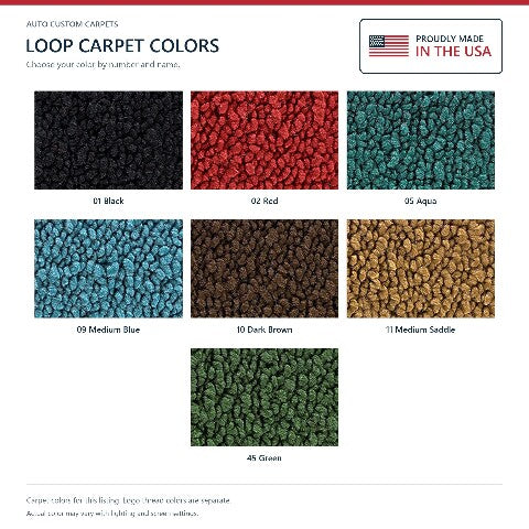 1955-1957 Ford Thunderbird Loop Floor Mats with Embroidered Logo Choices - 2-Piece - product details image 8