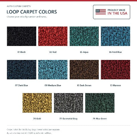 1957-1958 Ford Ranchero Loop Floor Mats with Embroidered Logo Choices - 2-Piece - product details image 9