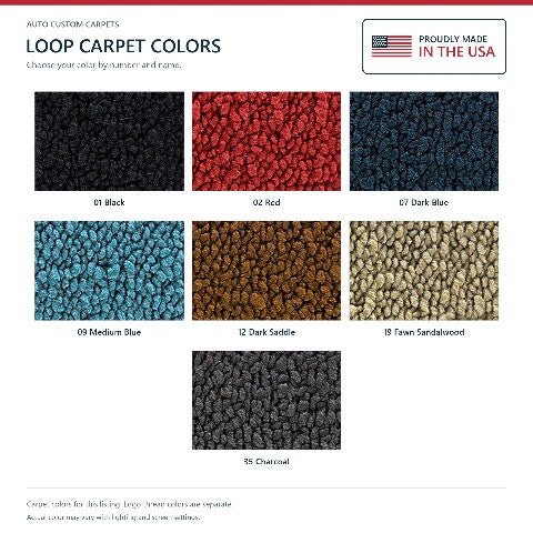 1963-1965 Buick Riviera Loop Floor Mats with Embroidered Logo Choices - 4-Piece - product details image 6