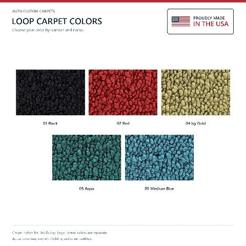 1966-1967 Oldsmobile Vista Cruiser Loop Floor Mats with Embroidered Logo Choices - 4-Piece - product details image 6