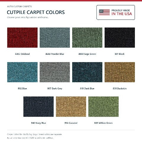 1974-1977 Chevy El Camino Cutpile Floor Mats with Embroidered Logo Choices - 2-Piece - product details image 9