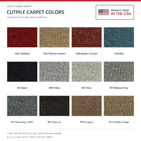 1982-1993 Chevy S10 Reg Cab Cutpile Floor Mats with Embroidered Logo Choices - 2-Piece - product details image 9