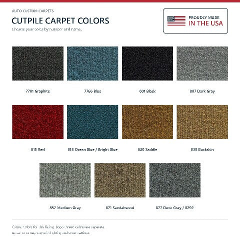 1985-1988 GMC Safari Cutpile Floor Mats with Embroidered Logo Choices Front - 2-Piece - product details image 6