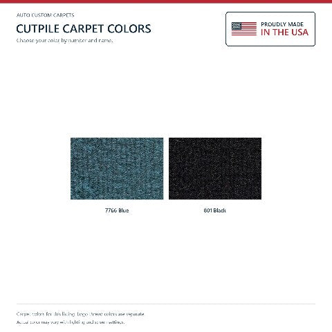 1977-1980 Toyota Reg Cab Cutpile Floor Mats with Embroidered Logo Choices - 2-Piece - product details image 6
