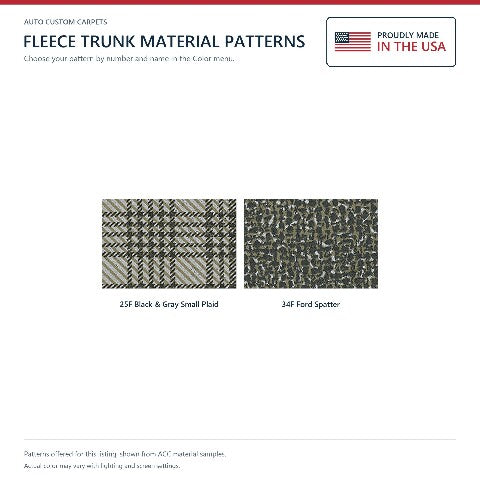 1961-1963 Ford Thunderbird Fleece Replacement Trunk Mat Convertible with Boards - 15-Piece - product details image 2