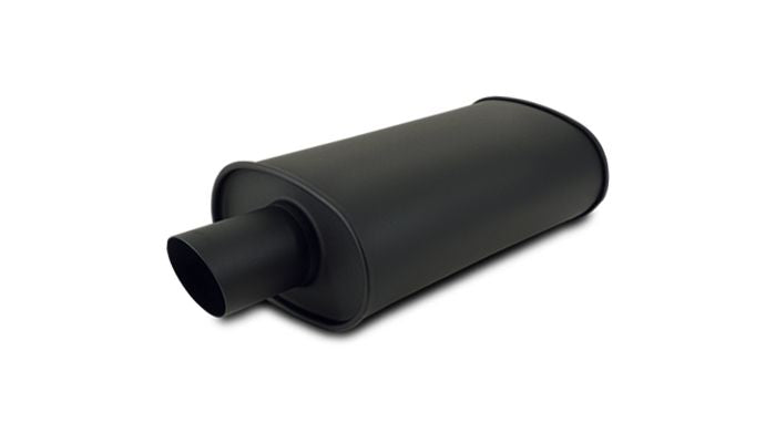Vibrant Performance 1146 STREETPOWER FLAT BLACK Oval Muffler; Inlet I.D. 2.50" (63.5mm) Tip O.D. 3.00" (76.2mm)