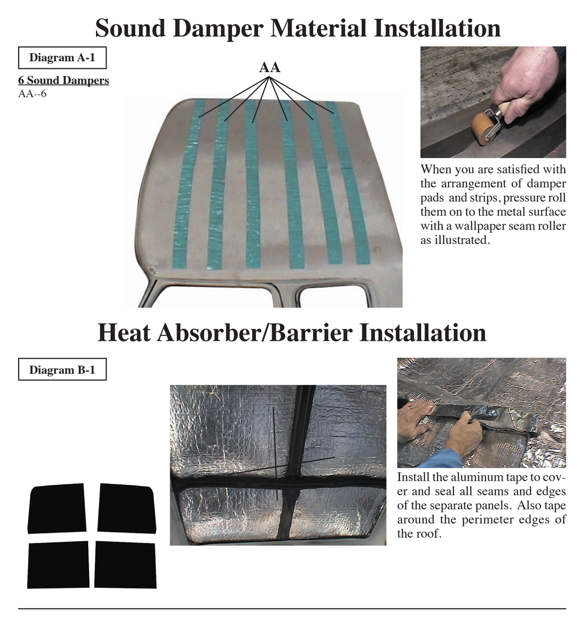 Supplier installation reference for FORD 7379-XTRK: roof insulation patterns and placement. Original supplier diagrams and photos; follow the complete instruction sheet.