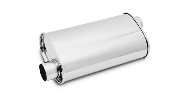 Vibrant Performance 1126 STREETPOWER Oval Muffler, 2.5" inlet/outlet (Offset-Offset)