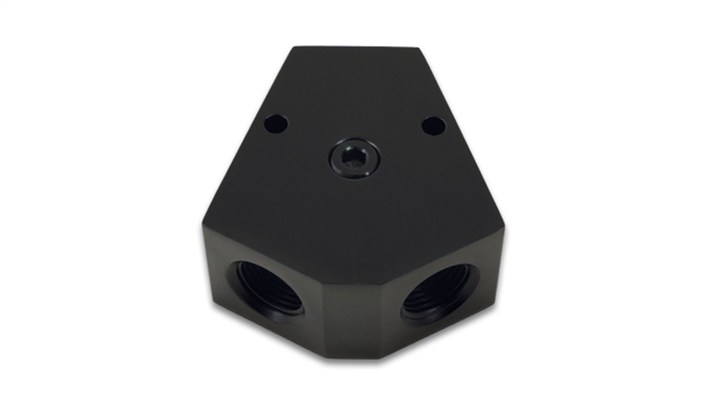 Vibrant Performance Billet Y Block with 1/8" NPT Port; Size: 3/8" NPT x dual 3/8" NPT