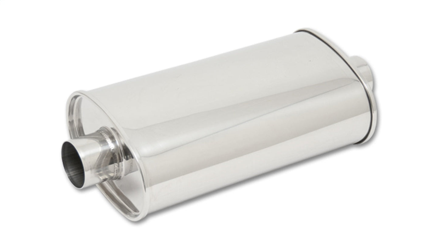 Vibrant Performance 1102 STREETPOWER Oval Muffler, 2.5" inlet/outlet (Center-Center)
