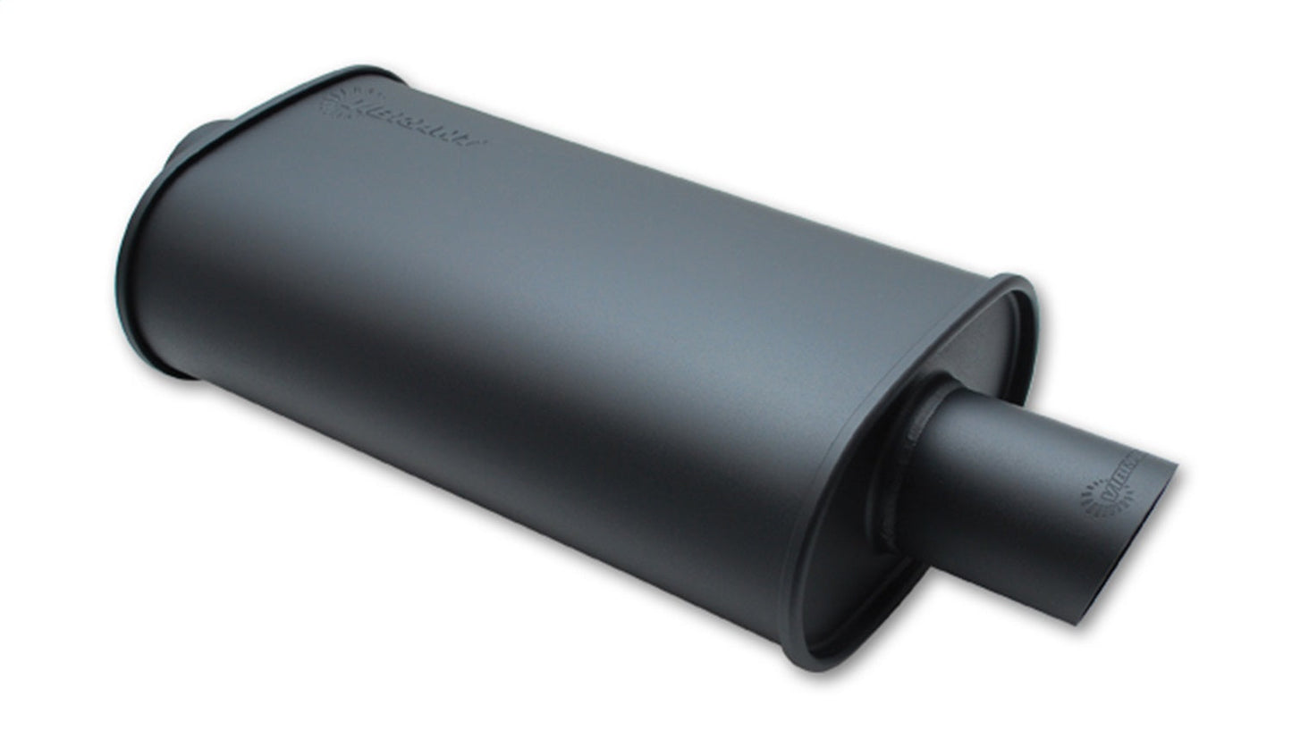 Vibrant Performance STREETPOWER FLAT BLACK Oval Muffler; Inlet I.D. 4.00"(101.6mm) Tip O.D. 4.00"(101.6mm)