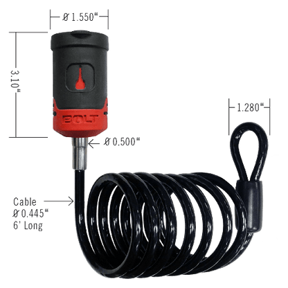 Bolt 7018452 6' Cable Lock for Chrysler, Dodge, Jeep and Ram Keys