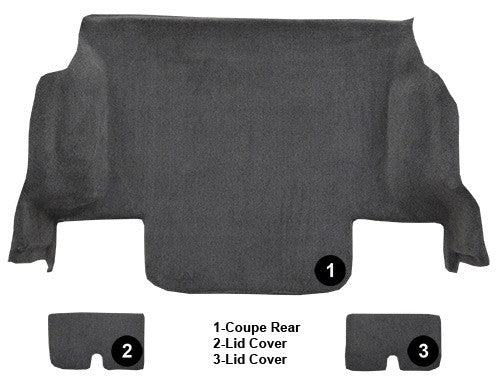 2005-2013 Chevy Corvette Coupe Rear Truvette Molded Replacement Carpet Kit w/ Mass Backing - 3-Piece - product details image 