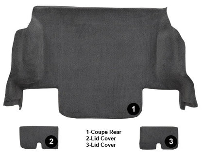 2005-2013 Chevy Corvette Coupe Rear Truvette Molded Replacement Carpet Kit w/ Mass Backing - 3-Piece - product details image 