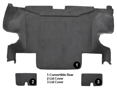 2005-2013 Chevy Corvette Conv Rear Truvette Molded Replacement Carpet Kit w/ Mass Backing - 3-Piece - product details image 4