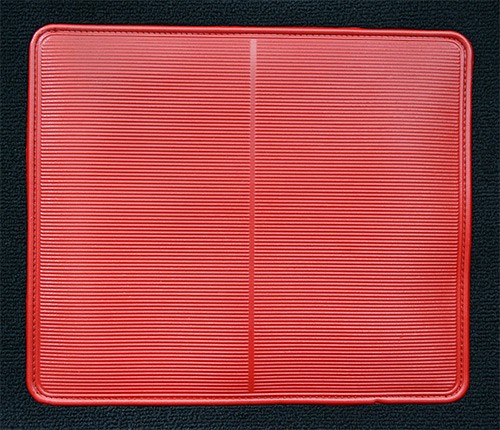1969 Ford Mustang Mach I w/ 4 Red Ins w/o Shifter Cut FB Nylon Molded Replacement Carpet Kit - 2-Piece - product details imag