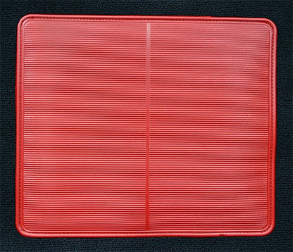1969 Ford Mustang Mach I w/ 4 Red Ins w/o Shifter Cut FB Nylon Molded Replacement Carpet Kit - 2-Piece - product details imag