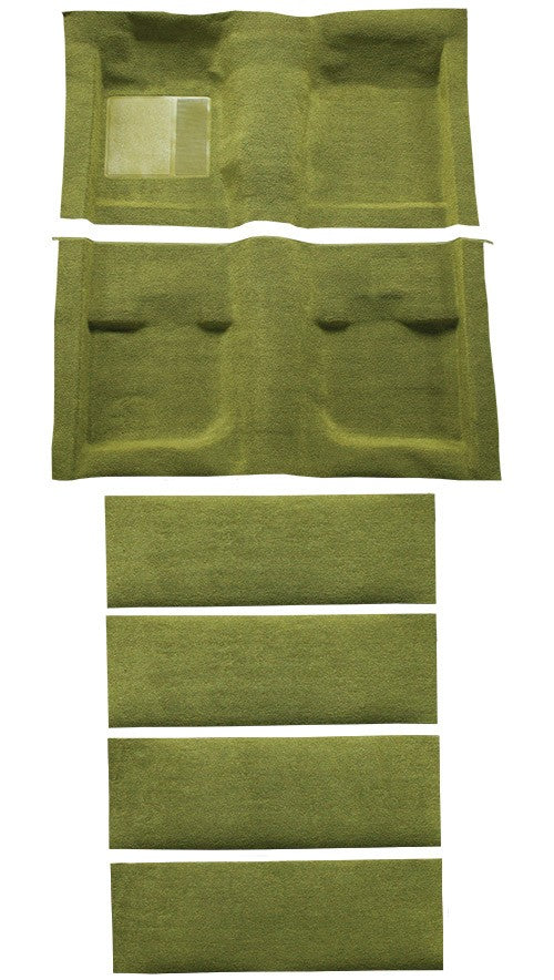 1971-1973 Ford Mustang FB w/ Folddowns w/o Shifter Cut Nylon Molded Replacement Carpet Kit - 6-Piece - product details image 