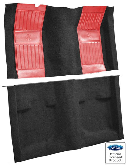 1971-1973 Ford Mustang Mach 1 w/ 2 Red Pony Ins w/o Shift Cut Nylon Replacement Carpet Kit - 2-Piece - product details image 