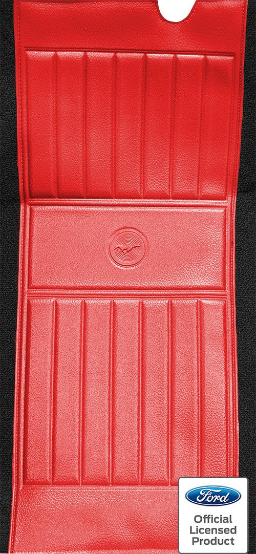 1971-1973 Ford Mustang Mach 1 w/ 2 Red Pony Ins w/o Shift Cut Nylon Replacement Carpet Kit - 2-Piece - product details image 