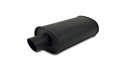 Vibrant Performance 1154 STREETPOWER FLAT BLACK Oval Muffler; Inlet I.D. 4.00"(101.6mm) Tip O.D. 4.00"(101.6mm)